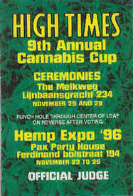 1996 9th Cannabis Cup pass back